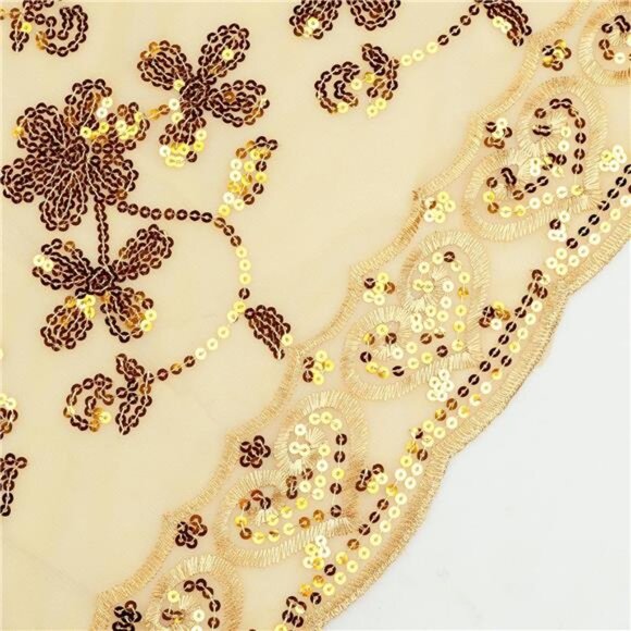 Glittering Scarf Mesh Sequin for Wedding Gold - Picture 7 of 7